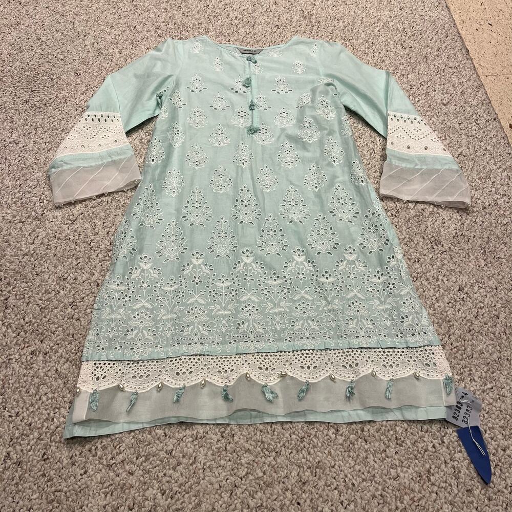 NEW Maria B Mint Green Kurta M Embroidered Beaded Pakistani Elegant